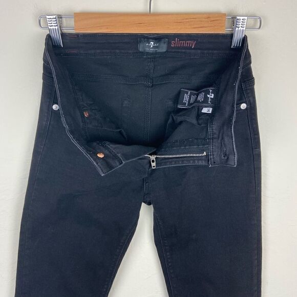 7 For All Mankind Slimmy Luxe High-Waist Skinny Jean - Black - Picture 8 of 8